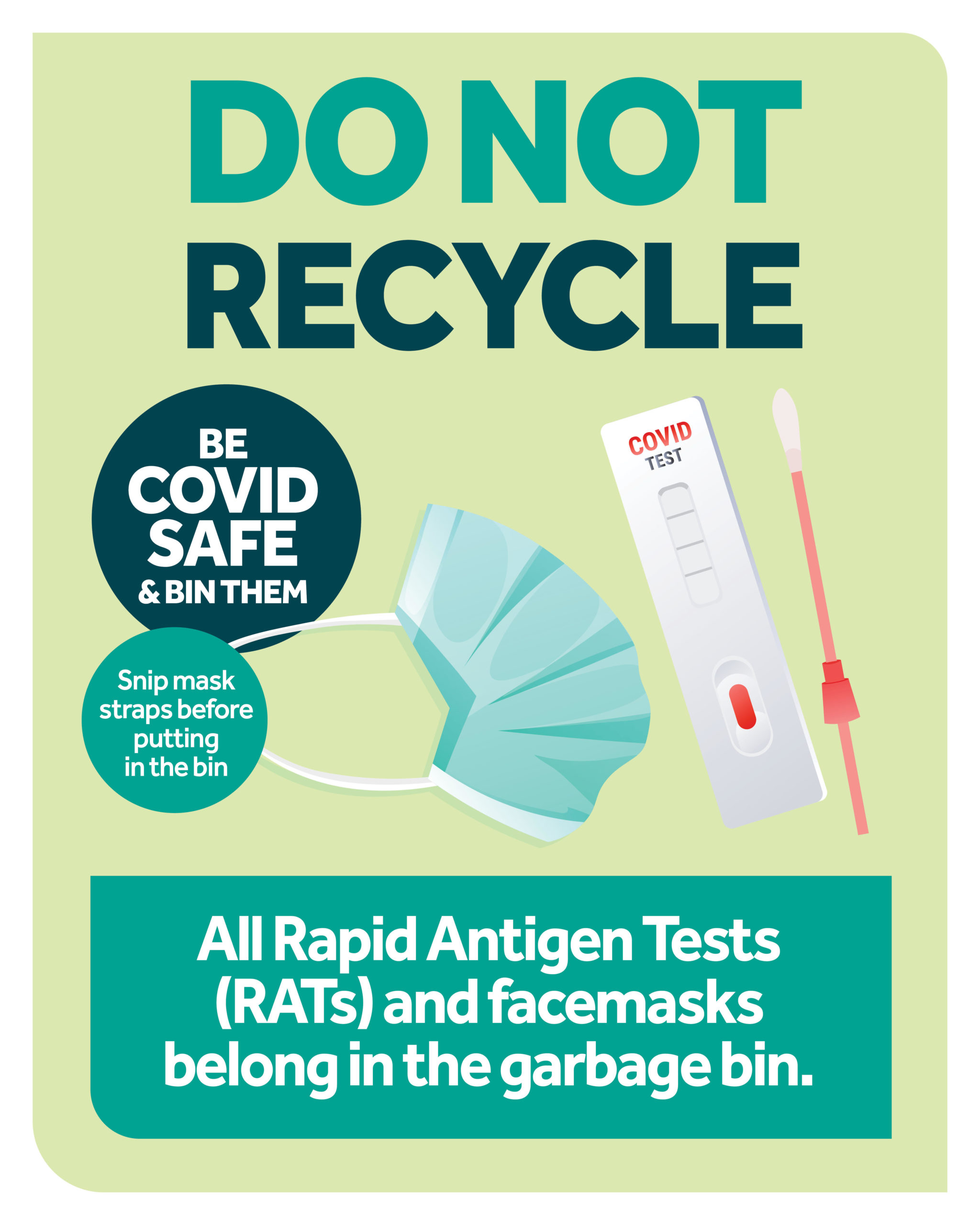 How to dispose of Rapid Antigen Tests and facemasks